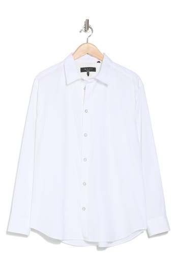 Rag & Bone Matthew Relaxed Fit Stretch Poplin Button-up Shirt In White