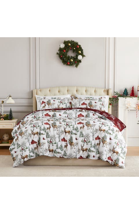 White Christmas Oversize Holiday Duvet Set