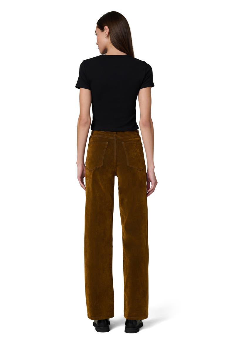 The Margot Flocked High Waist Straight Leg Jeans, Alternate, color, BRONZE BROWN