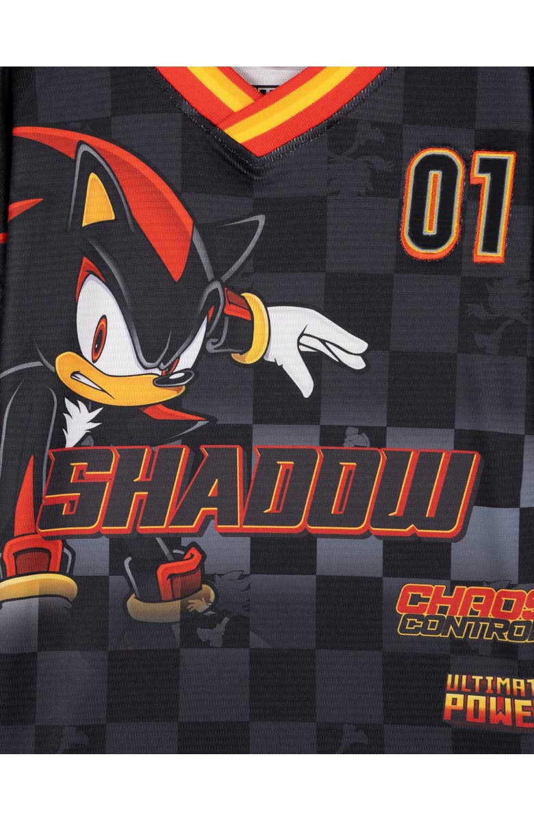 SEGA Sonic the Hedgehog Boys' Athletic Short Sleeve Shirt, Alternate, color, Shadow Charcoal Black