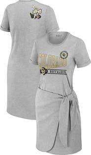 WEAR by Erin Andrews Women's WEAR by Erin Andrews Heather Gray Colorado Buffaloes Knotted T-Shirt Dress