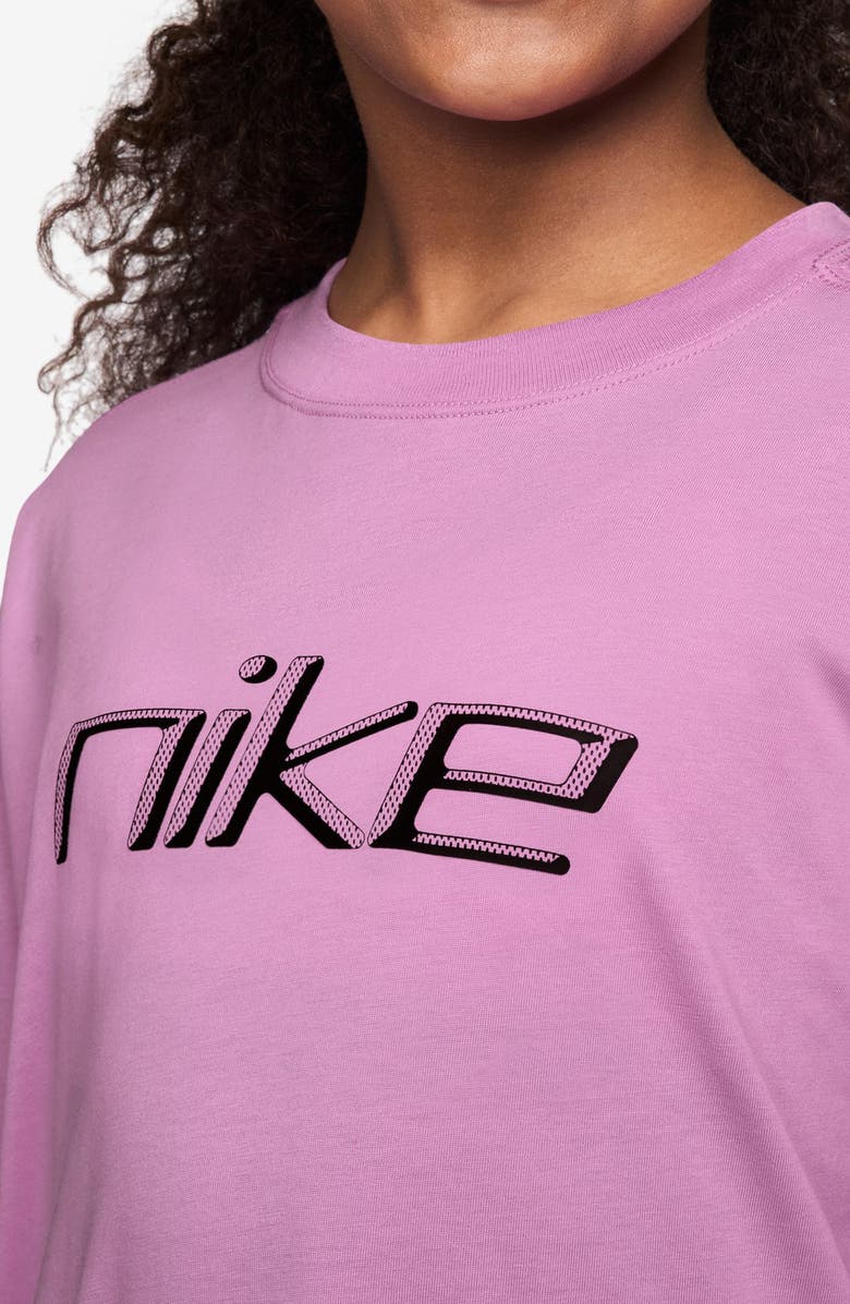 Nike Kids' Oversize Cotton Graphic T-Shirt, Alternate, color, Light Magenta
