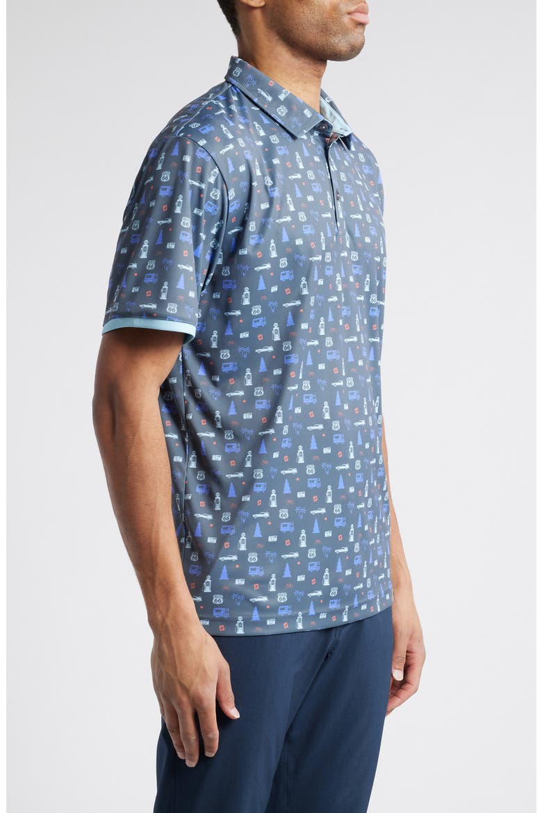 Adventure Print Golf Polo, Alternate, color, GRAPHITE