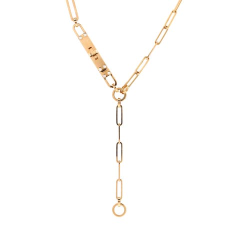 Kelly Chaine Lariat Necklace 18K Yellow Gold with Diamonds Small