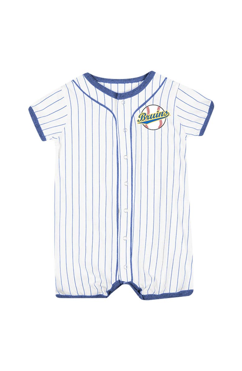 COLOSSEUM Newborn & Infant Colosseum White UCLA Bruins Pinstripe Dusty Romper, Alternate, color, 