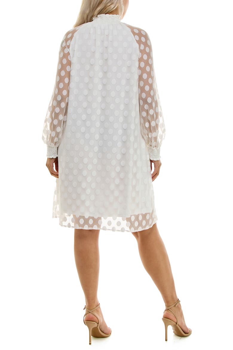 Mock Neck Long Sleeve Trapeze Dress, Alternate, color, IVORY