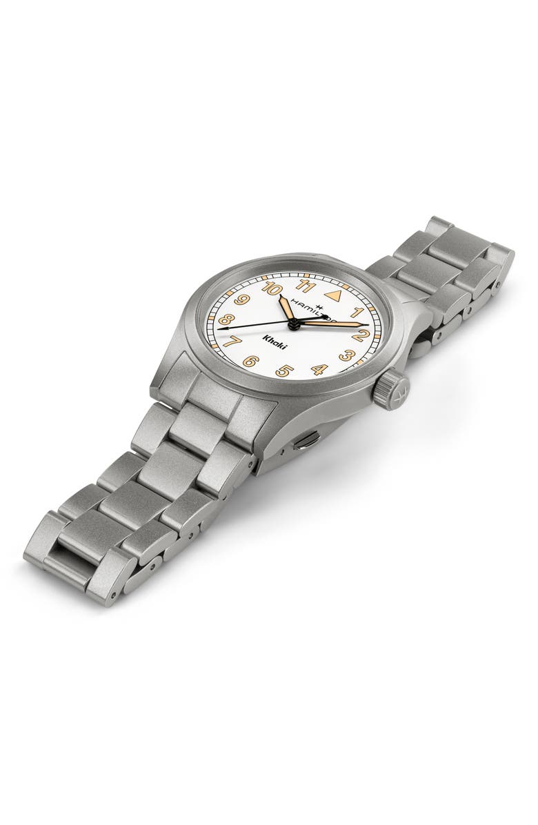Hamilton Khaki Field Bracelet Watch, 38mm, Alternate, color, White