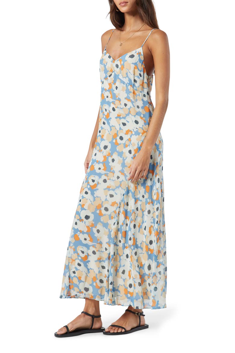 Markus Floral Silk Maxi Dress, Alternate, color, PERSIMMON BLUE MULTI