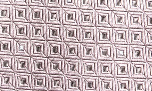 Brioni Geometric Pattern Silk Tie In Pink