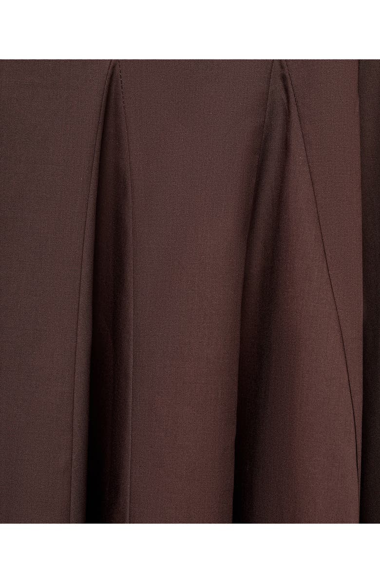 MANGO Pleat Midi Skirt, Alternate, color, Brown