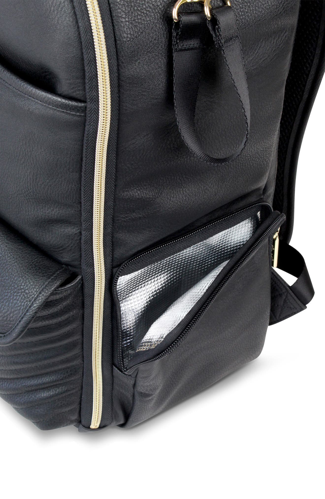 Itzy Ritzy Boss Faux Leather Diaper Bag, Alternate, color, 