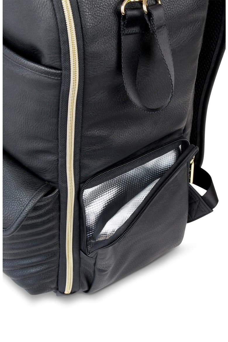 Boss Faux Leather Diaper Bag, Alternate, color, BLACK/ GOLD STUDS