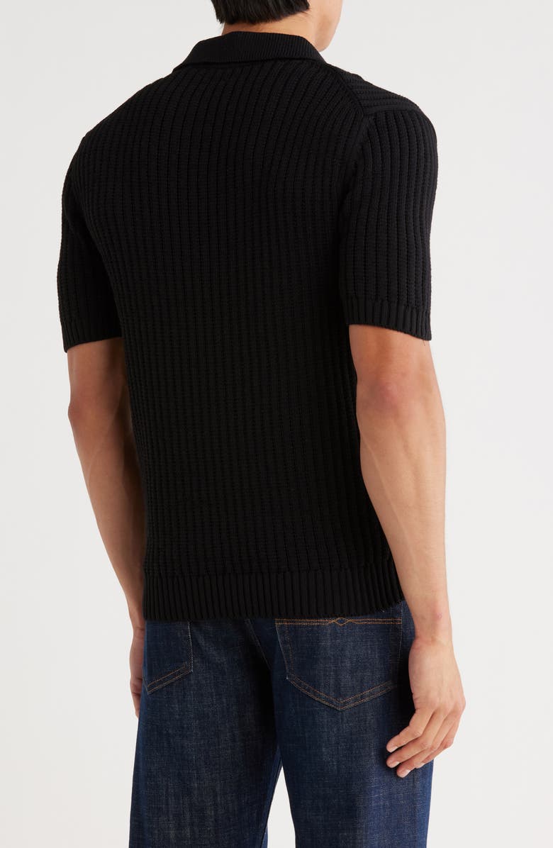 TRUTH Johnny Collar Short Sleeve Polo Sweater, Alternate, color, Black