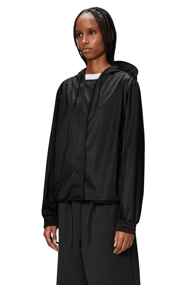 Waterproof Hooded Rain Jacket, Alternate, color, BLACK GRAIN