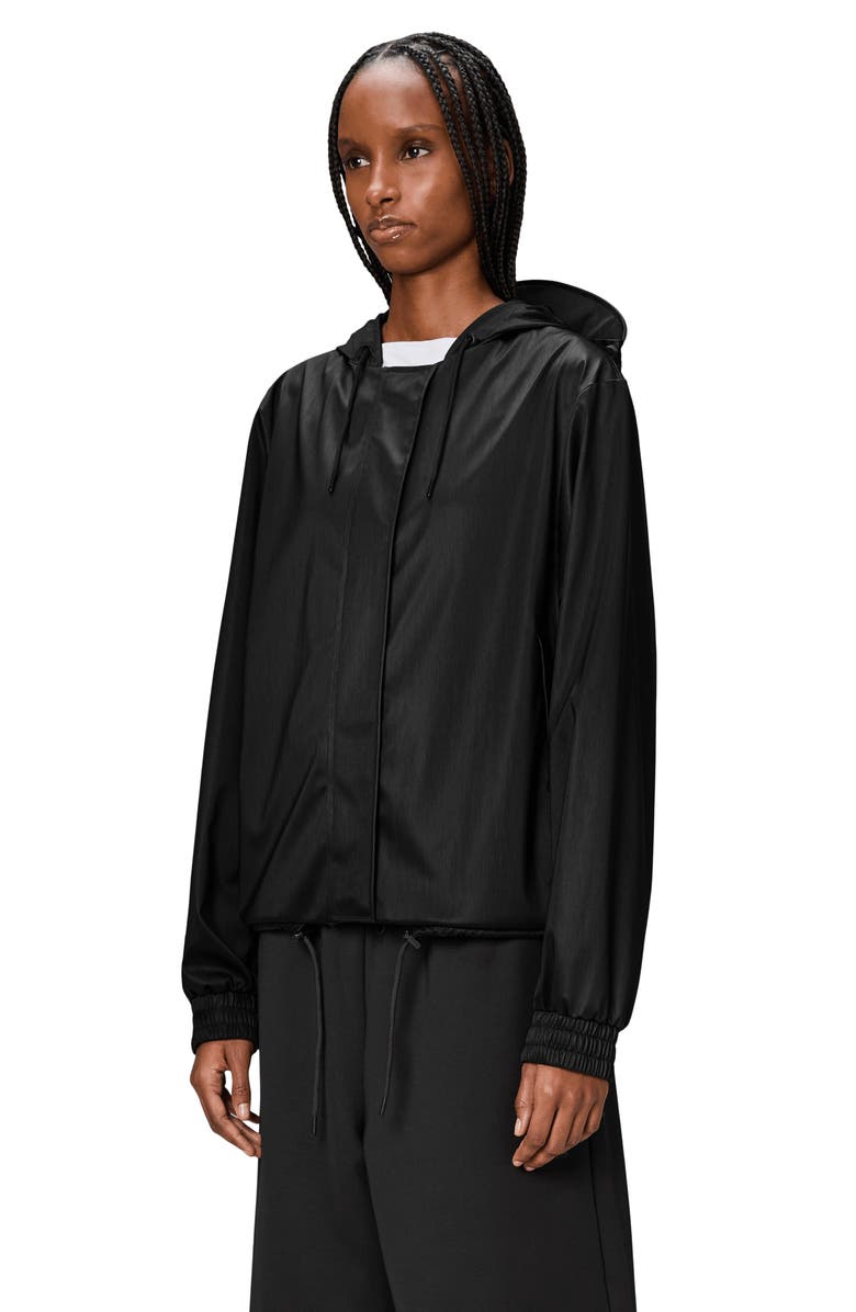 Rains Waterproof Hooded Rain Jacket, Alternate, color, Black Grain