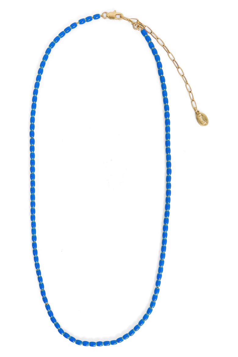 Enamel Barrel Chain Necklace, Main, color, COBALT