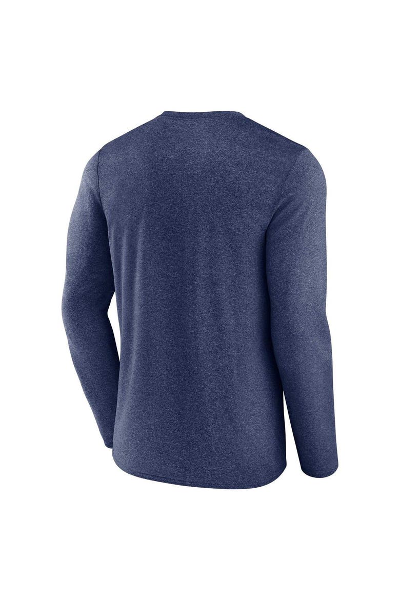 Men's Fanatics Branded Heather Deep Sea Blue Seattle Kraken Long Sleeve T-Shirt, Alternate, color, Heather Navy