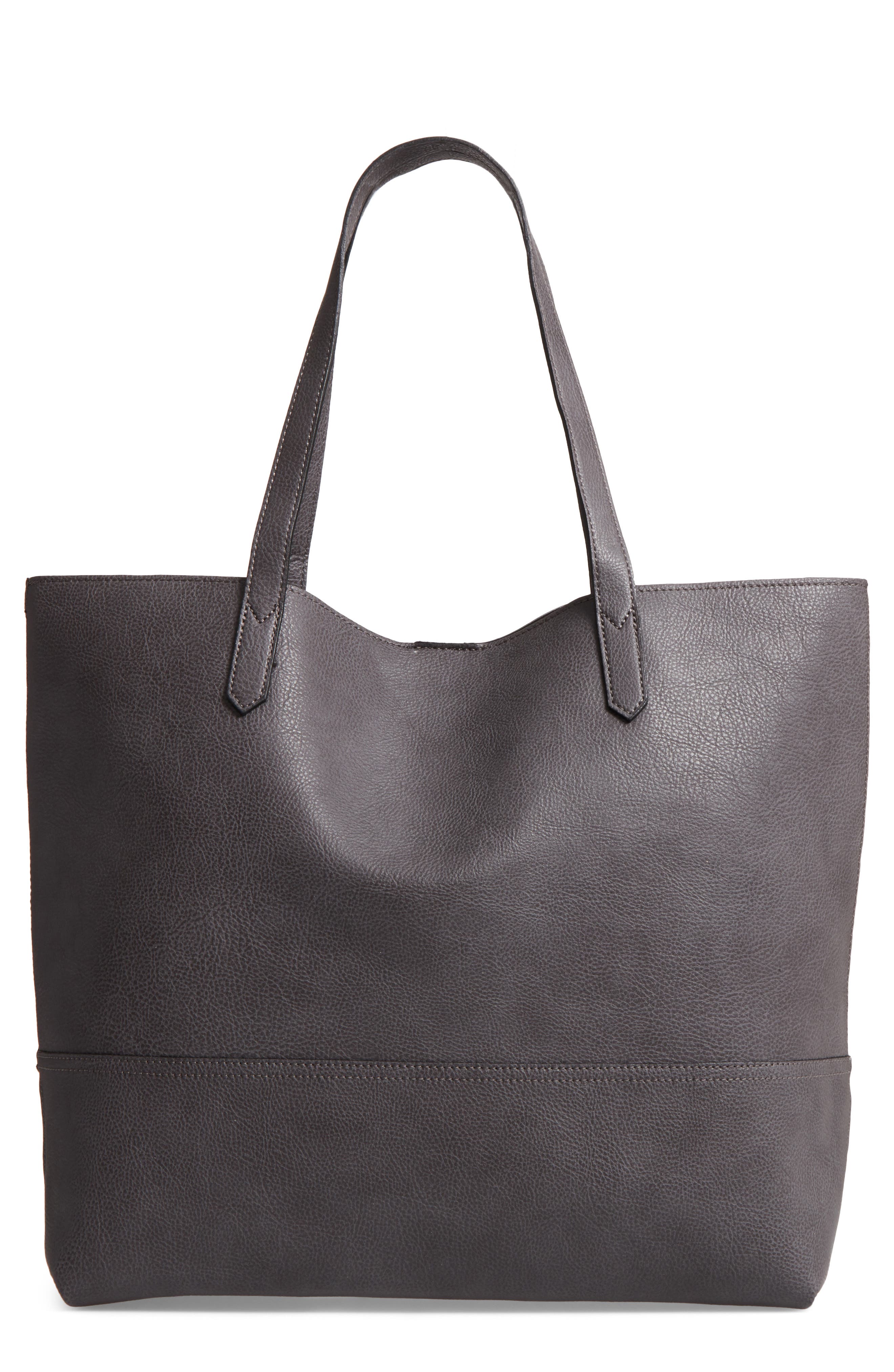 Sole Society Dawson Oversize Faux Leather Shopper, Main, color, 