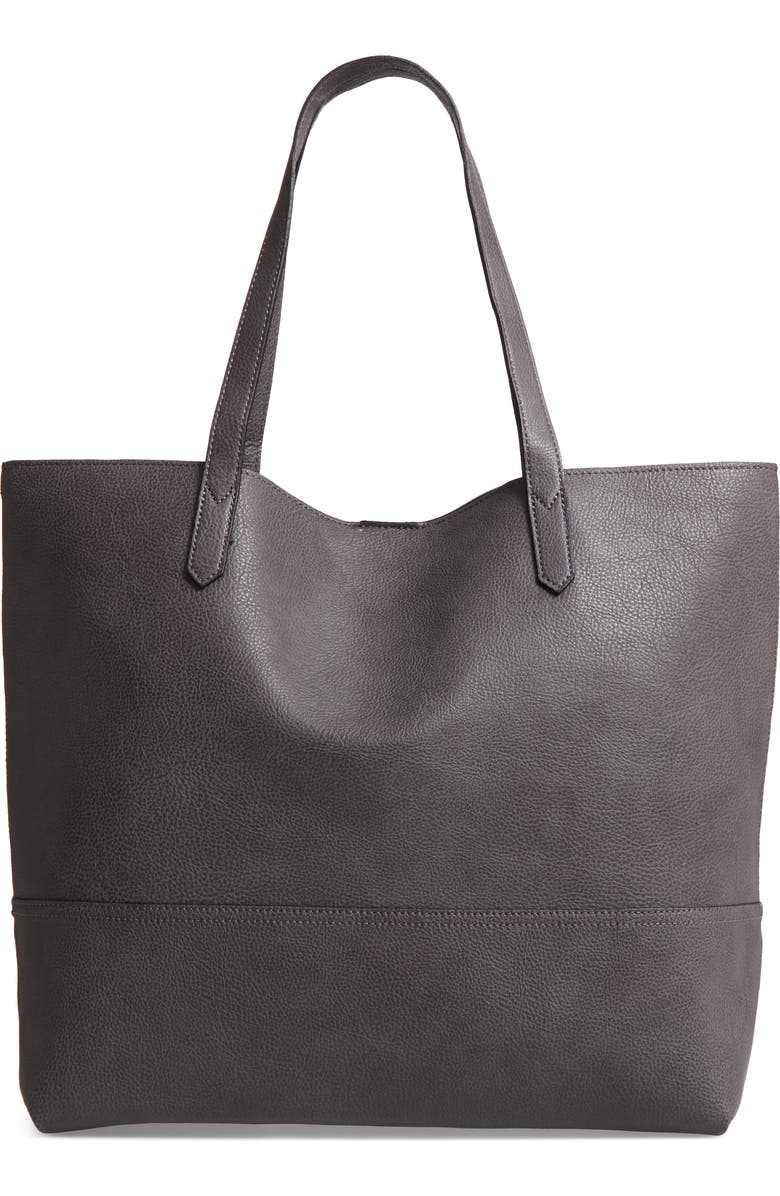 Sole Society Dawson Oversize Faux Leather Shopper, Main, color,