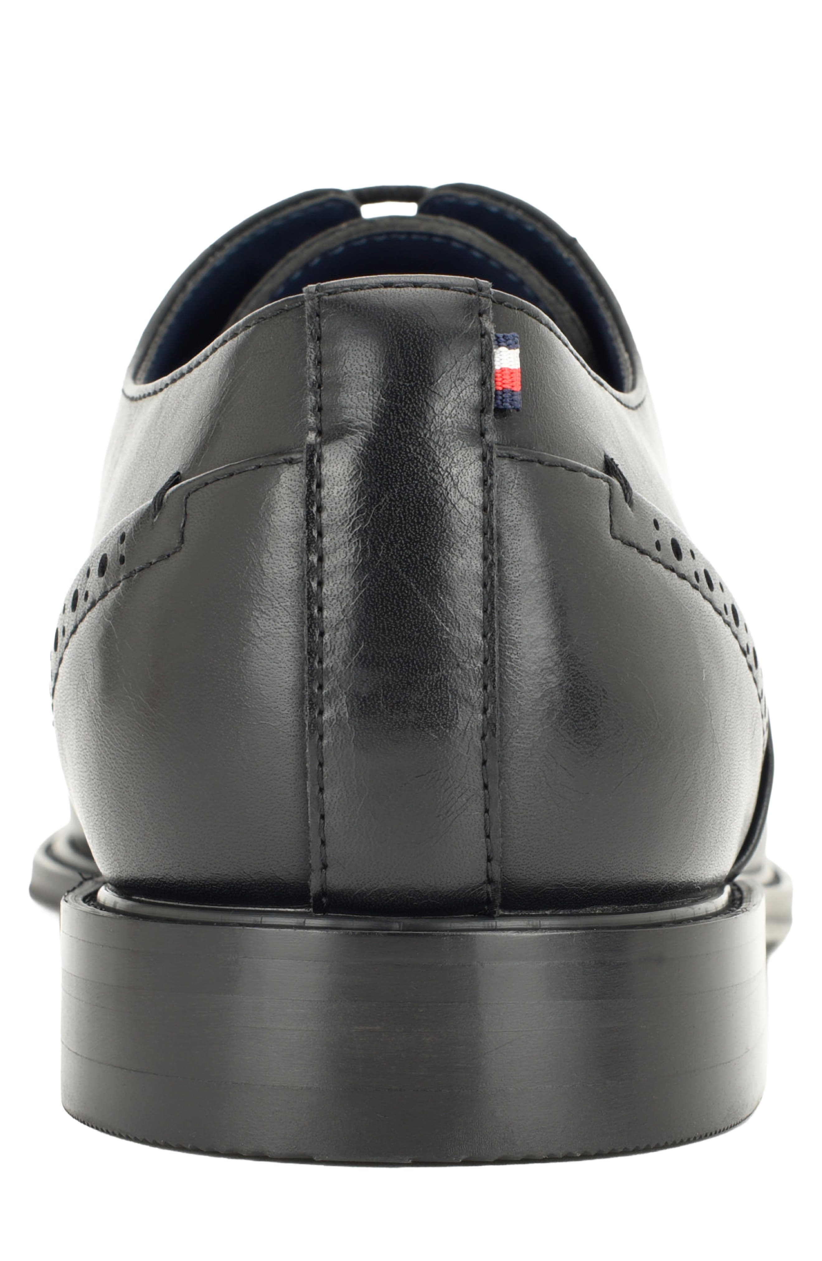 Cohan Faux Leather Wingtip Oxford, Alternate, color, BLACK