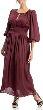MAX STUDIO Keyhole Balloon Sleeve Maxi Dress