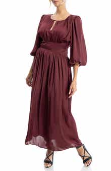 MAX STUDIO Keyhole Balloon Sleeve Maxi Dress