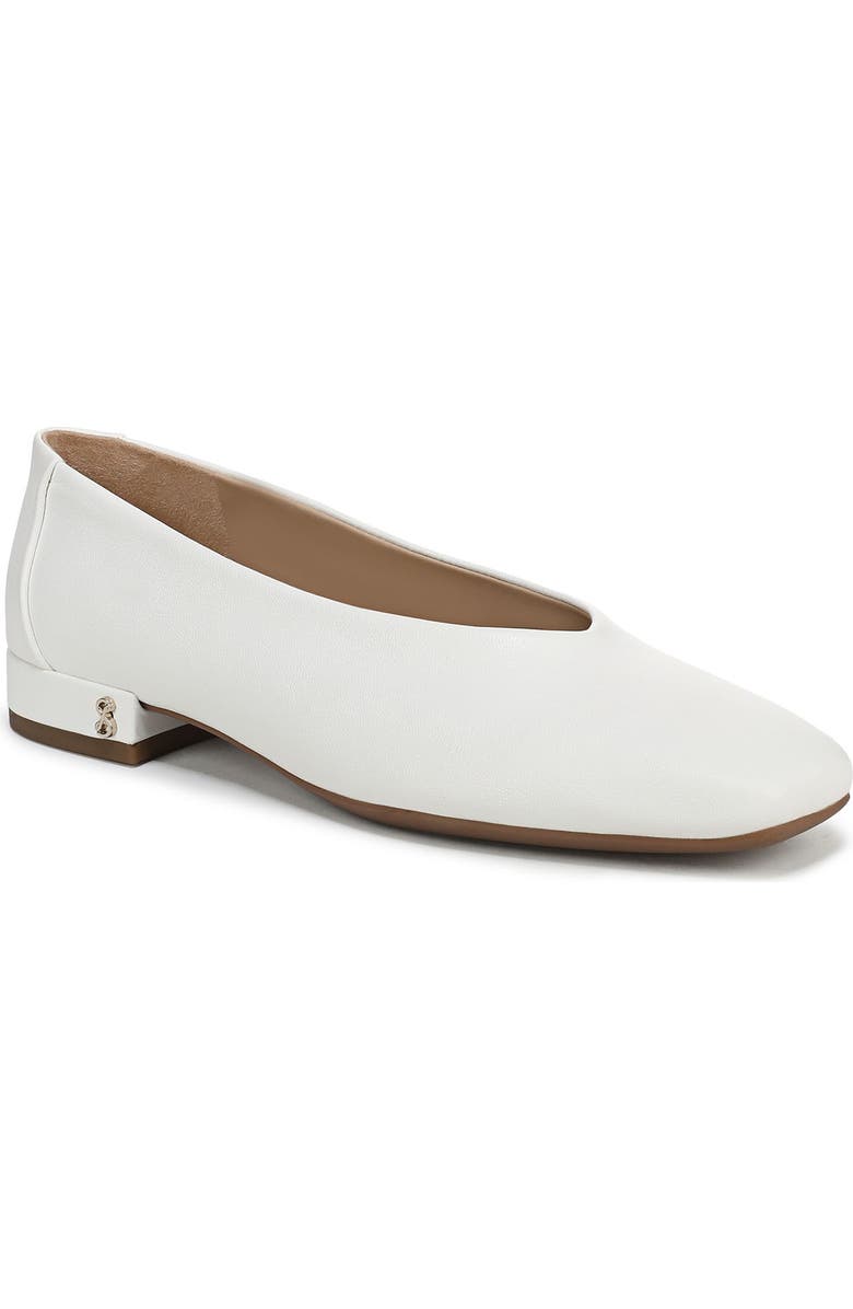 SAM & LIBBY Gretta Square Toe Flat, Main, color, Soft White