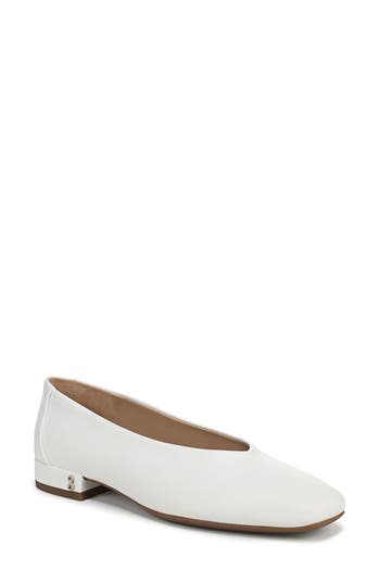 Sam & Libby Gretta Square Toe Flat In White