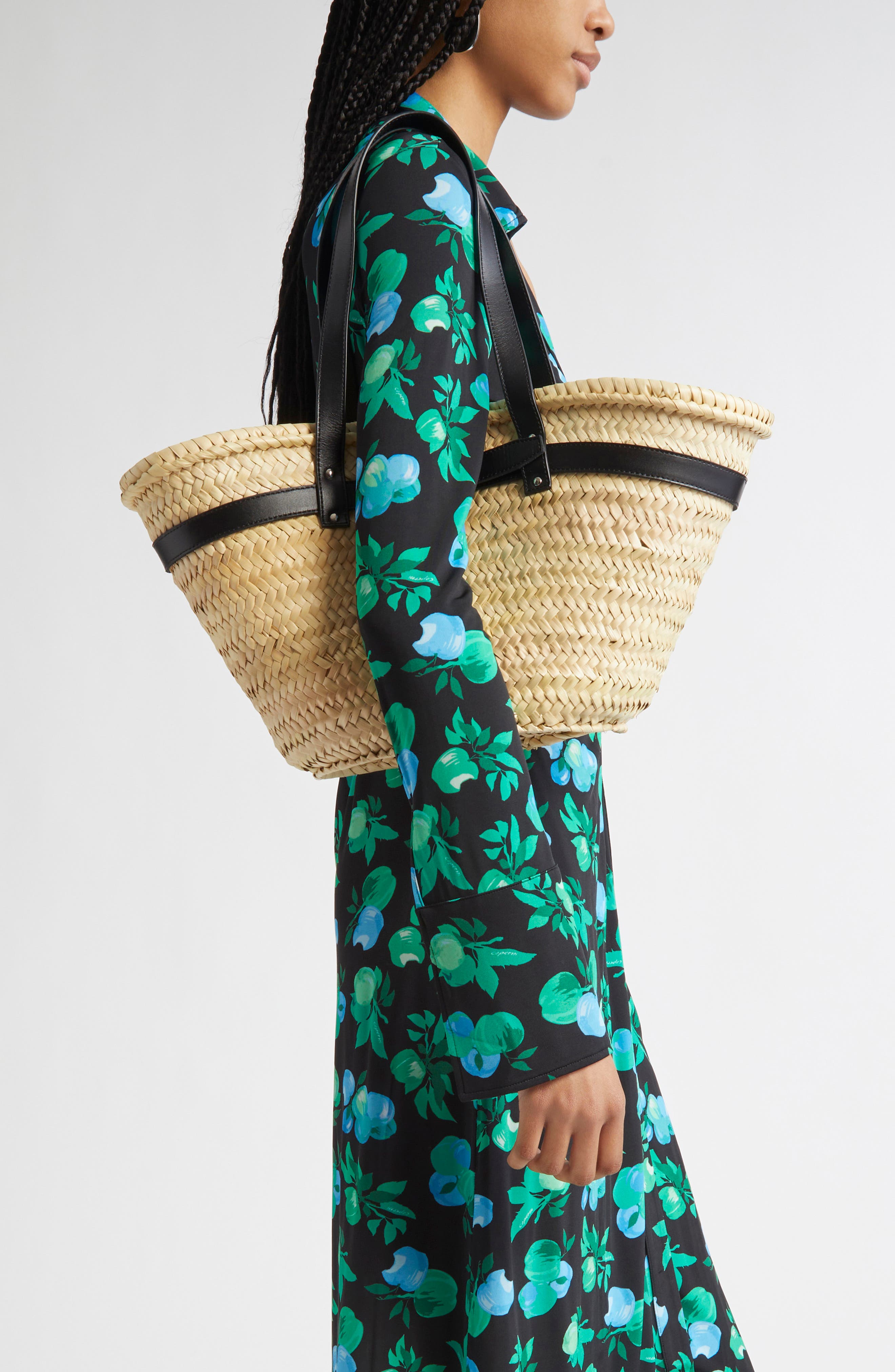 Coperni Woven Raffia Bucket Tote, Alternate, color, Beige