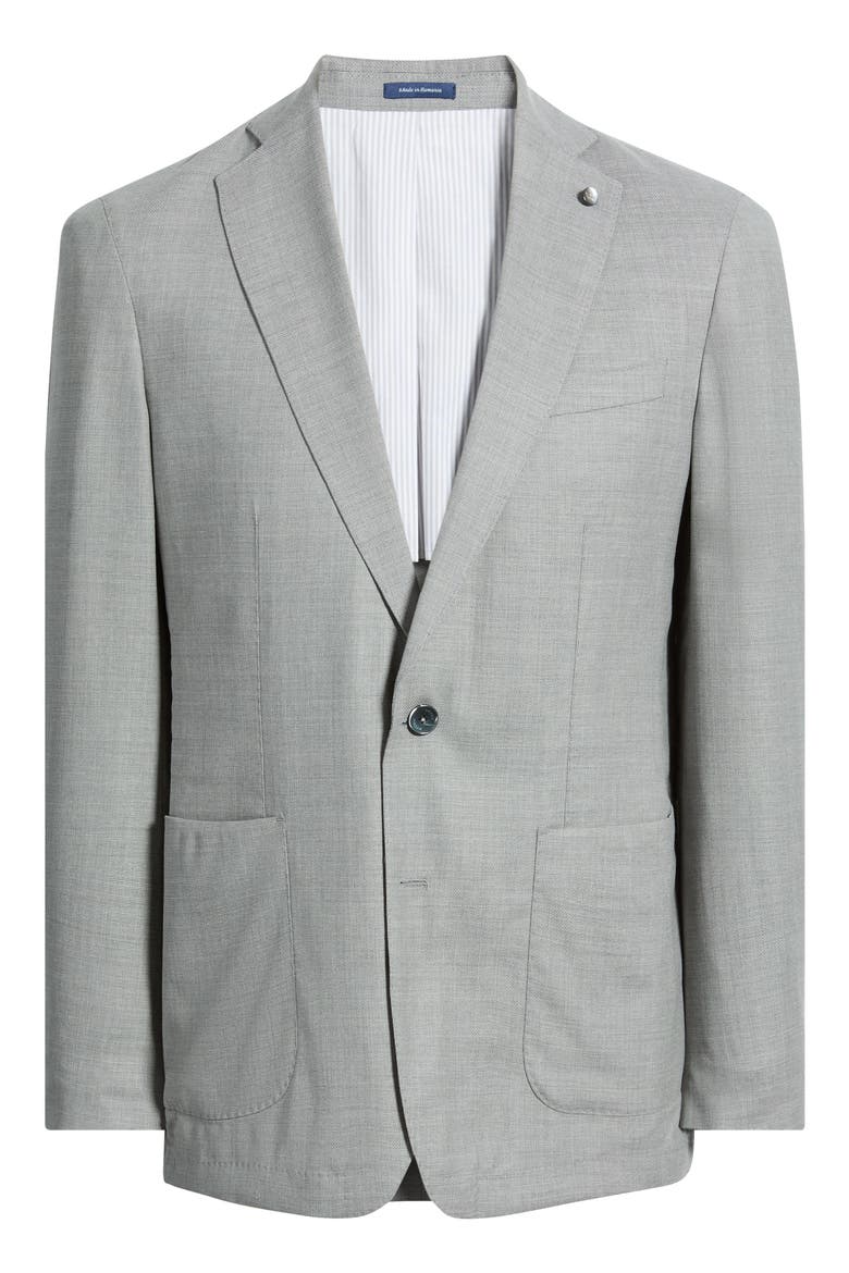 Excursionist Flex Wool & Silk Sport Coat, Main, color, ARGENTO