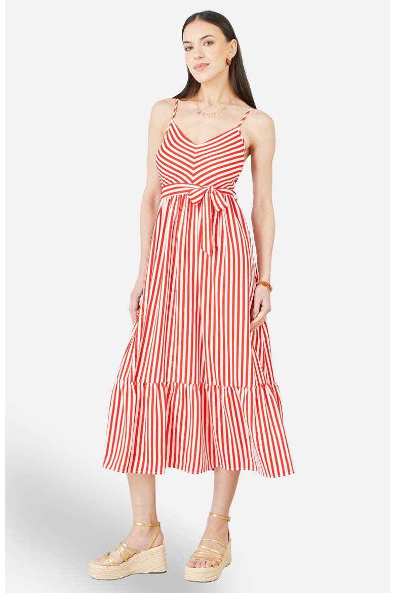 Stripe Midi Sun Dress, Main, color, Red