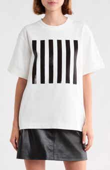 Sequined Stripe Boxy T-Shirt
