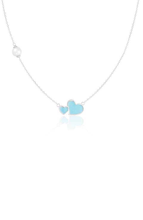 Double Heart Pendant Necklace