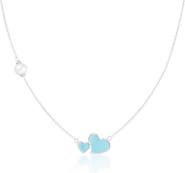 SPLENDID PEARLS Double Heart Pendant Necklace