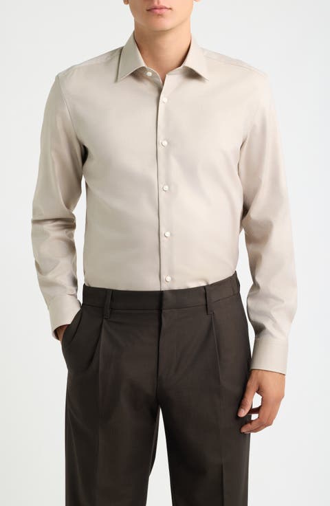 Hank Slim Fit Long Sleeve Cotton Shirt