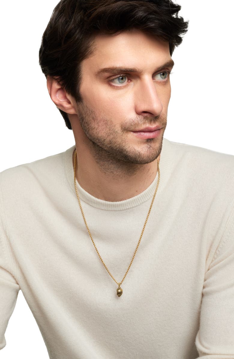 David Yurman Men's Memento Mori 18K Gold Skull Amulet, Alternate, color, Gold