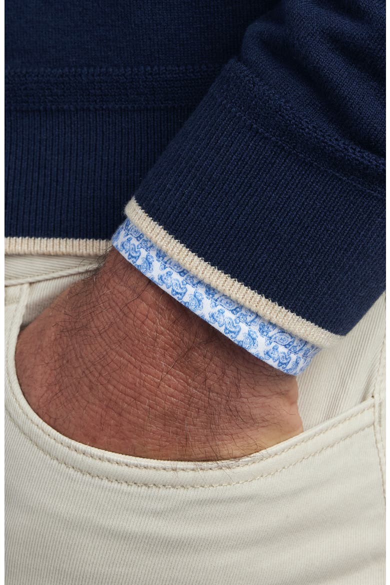 Skipper Cotton & Silk Blend Quarter Zip Sweater, Alternate, color, NAVY