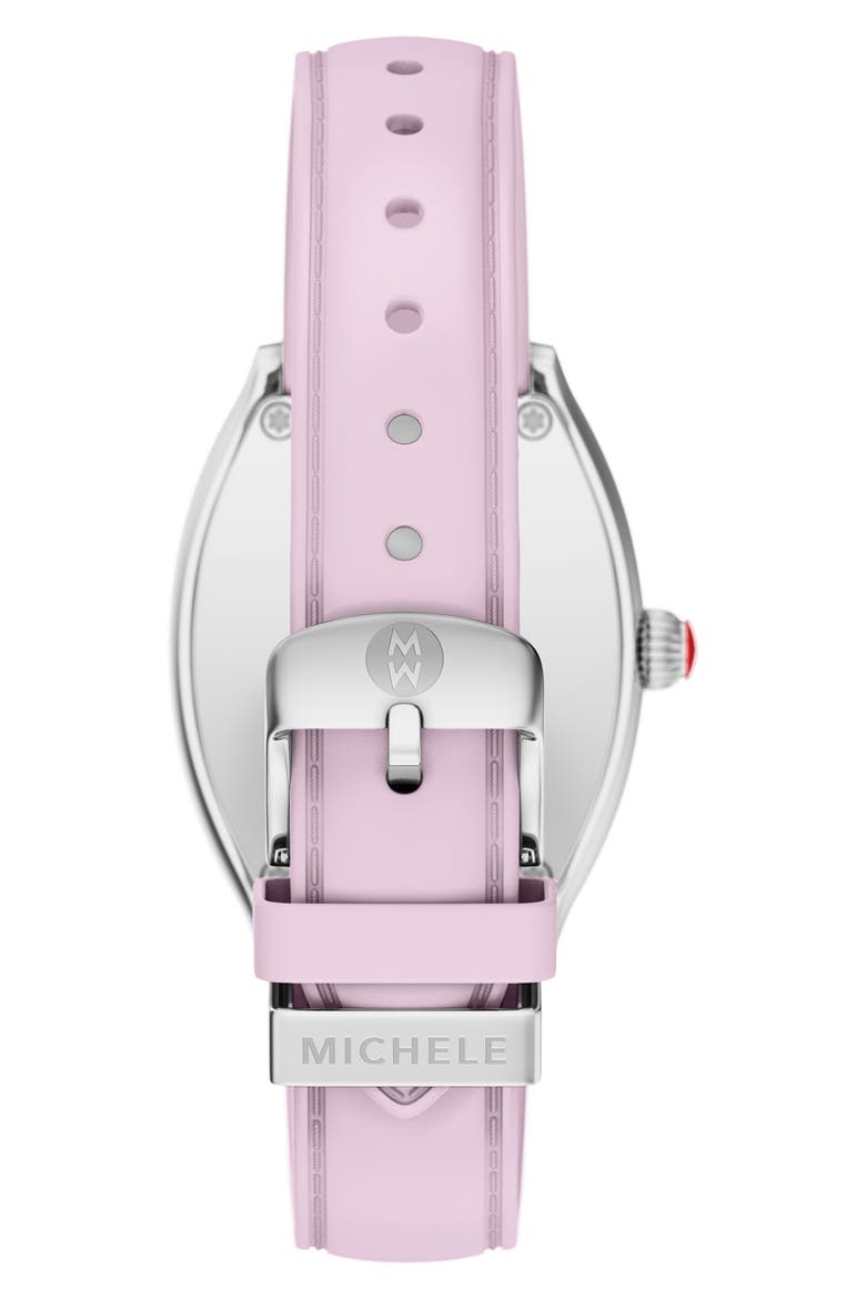 Relev  Sport Mid Silicone Strap Watch, 32mm, Alternate, color, PINK/ WHITE