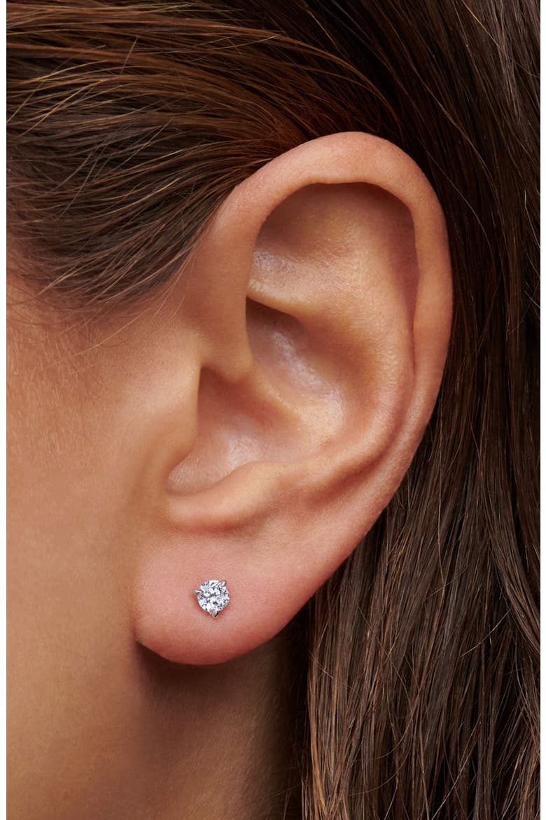 Round Brilliant Cut Diamond & Platinum Stud Earrings - 0.50ct., Alternate, color, PLATINUM