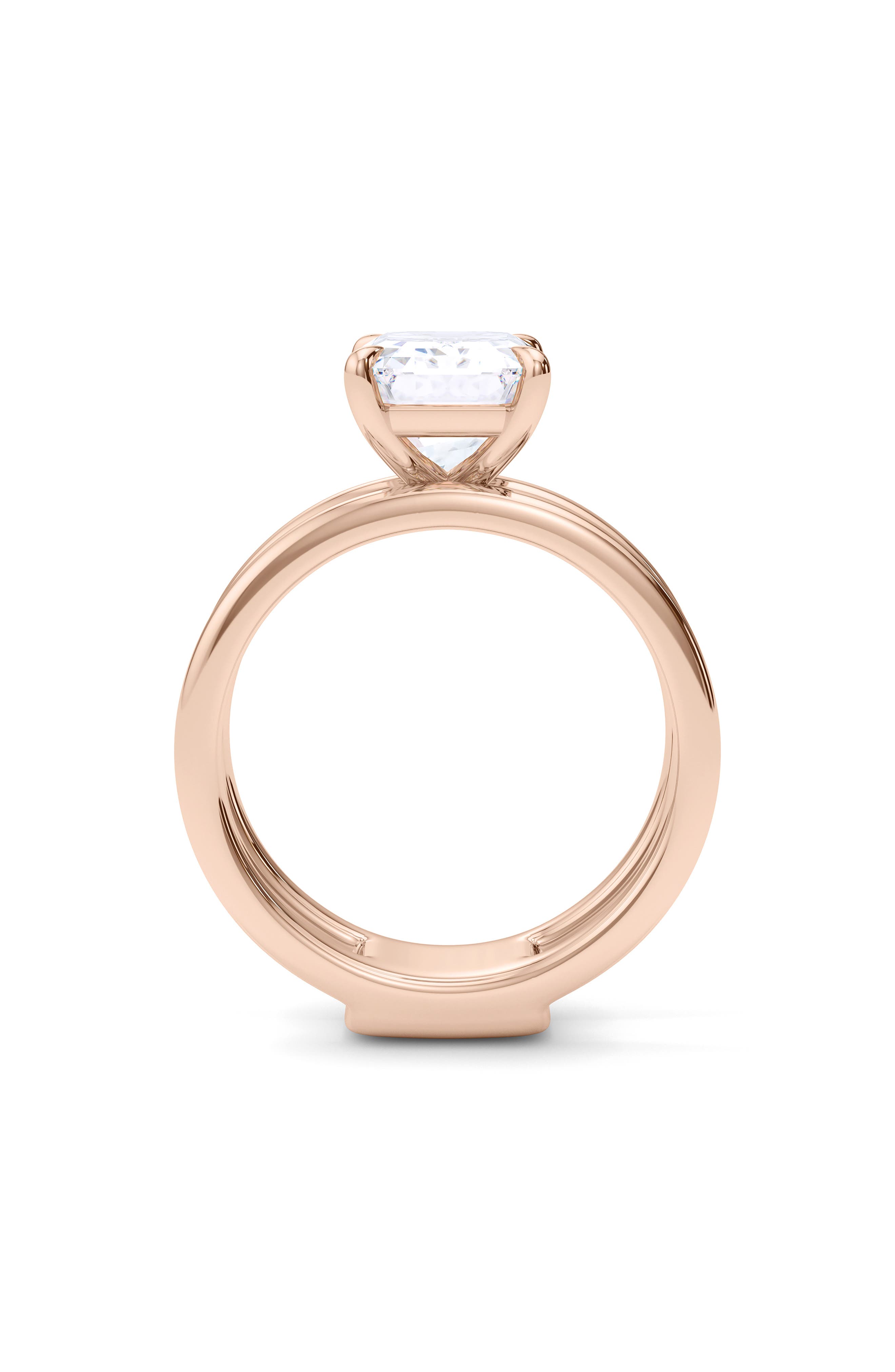 HauteCarat Emerald Cut Double Band Lab Created Diamond Ring (Women ...
