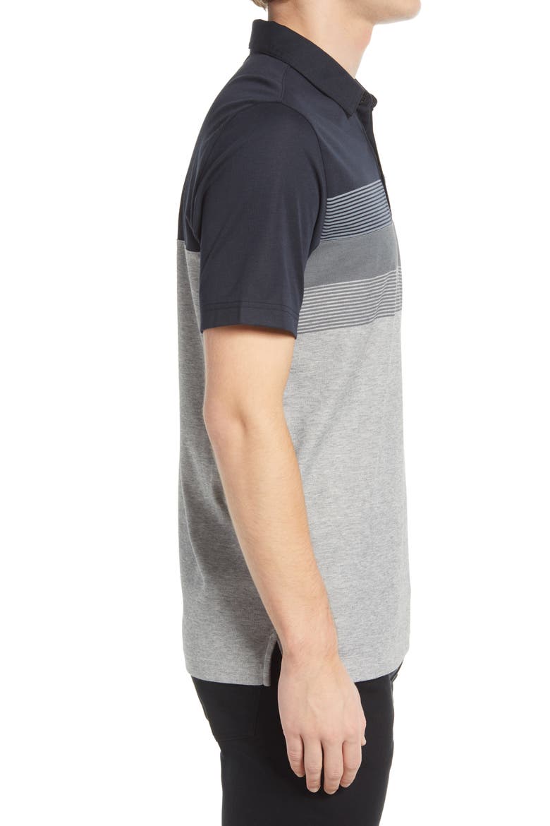 Take Flight Stripe Slim Fit Polo, Alternate, color, BLACK
