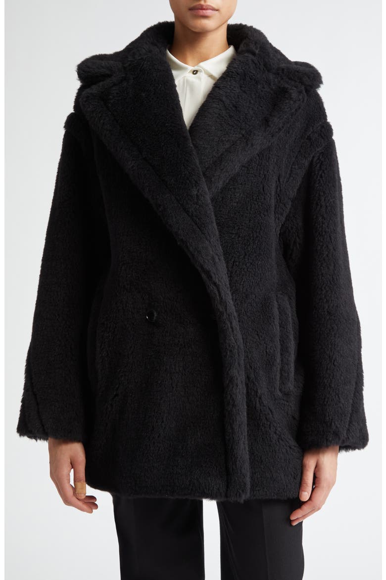 Olga Short Virgin Wool & Cashmere Coat, Main, color, BLACK