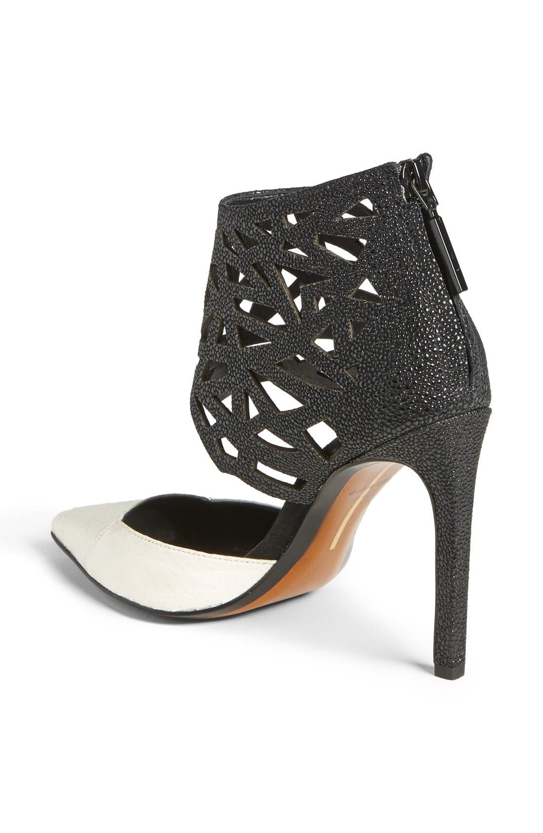 'Kadyn' Pump, Alternate, color, BLACK/  WHITE