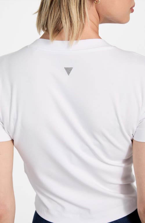 Guess Basic Crop Mini Logo T-shirt In White
