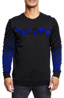 Maceoo Monogram Stretch Cotton Crewneck Sweatshirt