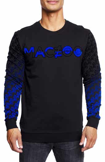 Maceoo Monogram Stretch Cotton Crewneck Sweatshirt