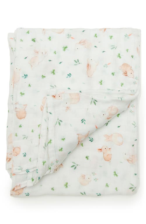 Shop Loulou Lollipop Muslin Swaddle Blanket In Bunny Meadow