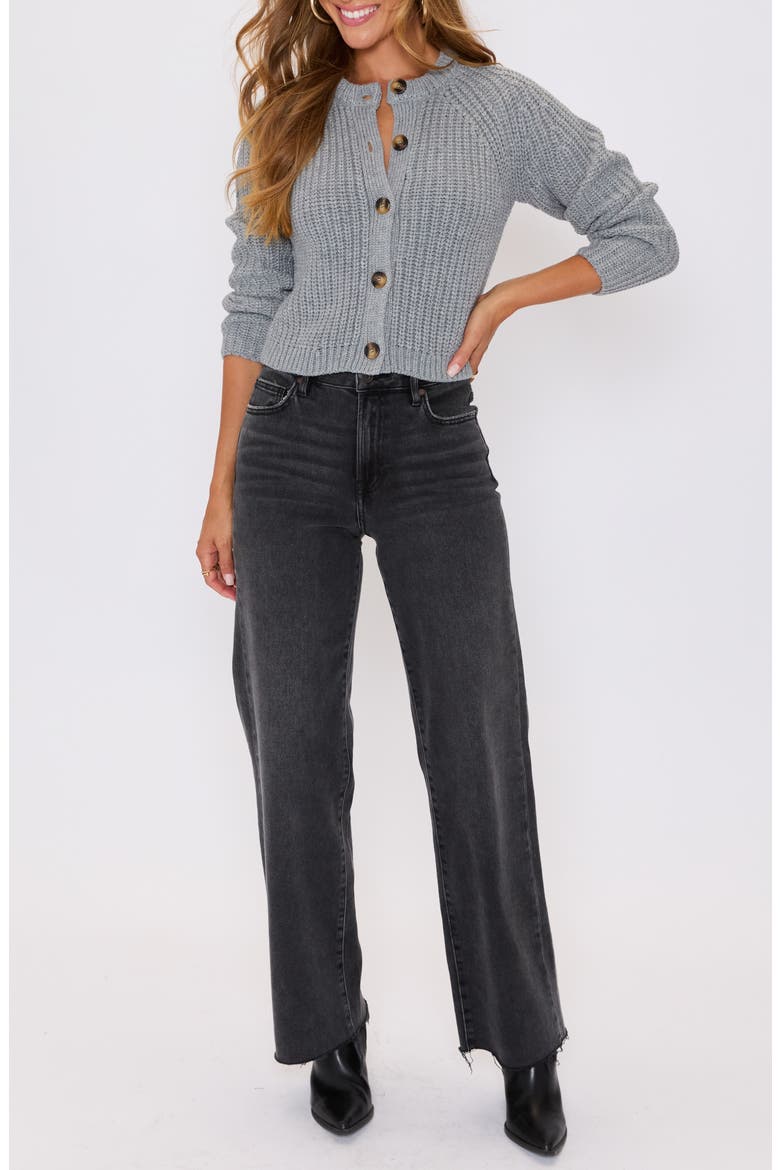 Aurora Crewneck Cardigan, Alternate, color, GREY