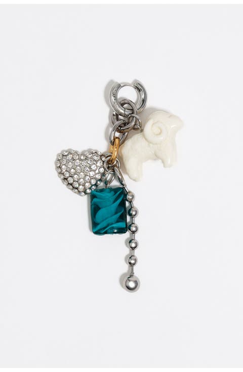 Multi-charm hoop earring