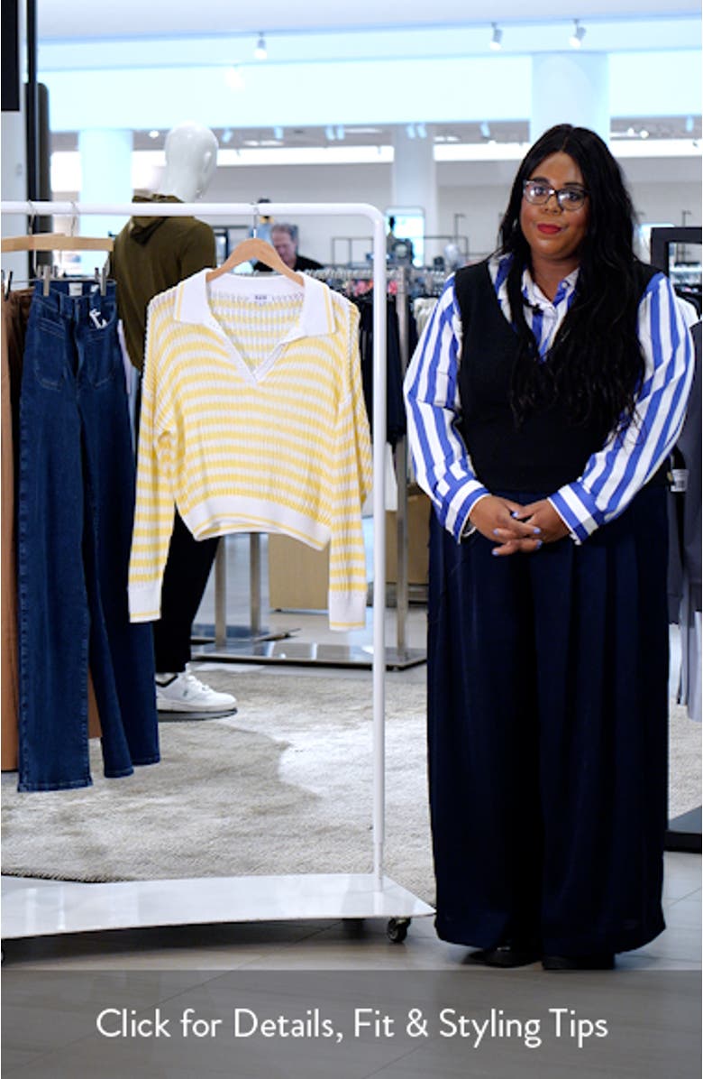 Kimberly Stripe Open Stitch Cotton Sweater, sales video thumbnail